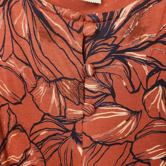 Addition Elle Orange Floral Swing Tank Top New NWT Plus Size 5X Tunic Stretchy - Picture 3 of 7